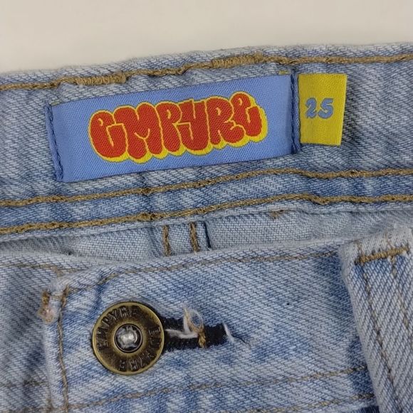 Empyre Elastic Waist Destroyed Light Washed Denim Jeans - Picture 6 of 12